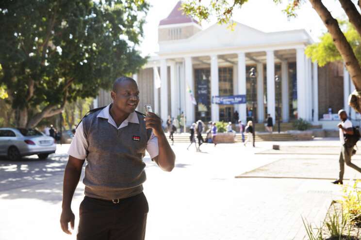 On-site security officer at at a college.